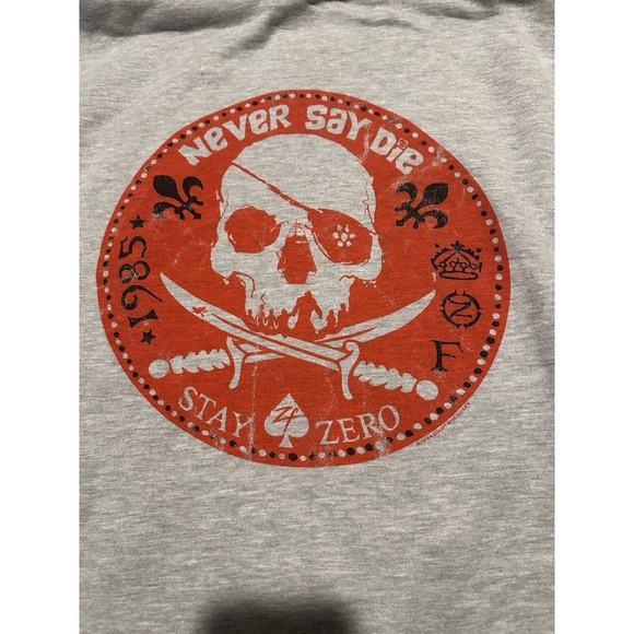 Zero Foxtrot Never Say Die Stay Zero Pirate Hoodie Mens Large Hooded Sweatshirt - Picture 6 of 11